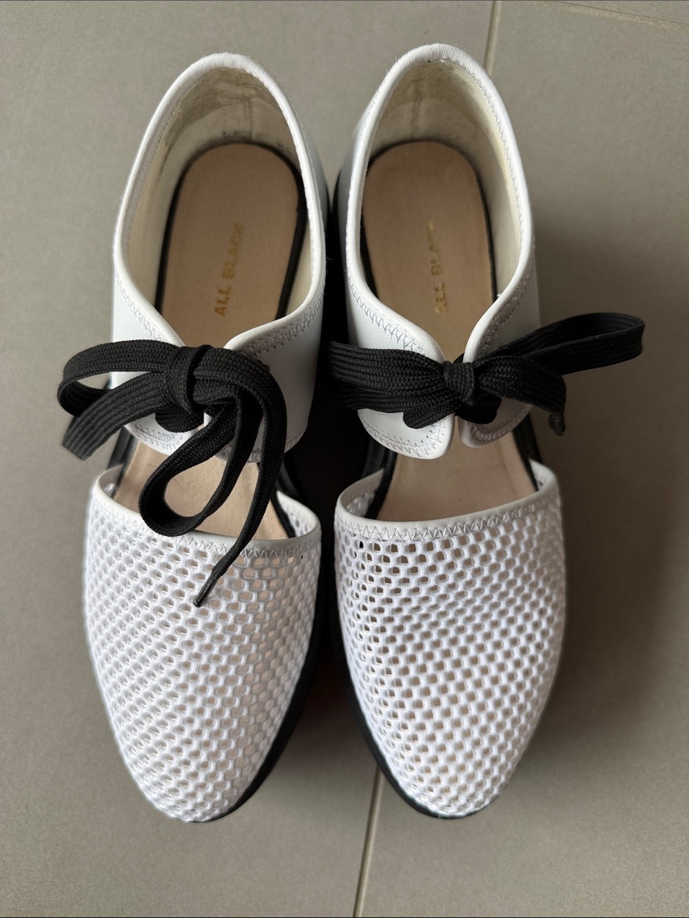 Black White Platform Lace-Up Women's Shoes by All Black - Picture 3 of 6